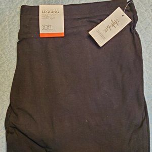 Style & Co. Core Fashion Deep Black Mid Rise Comfort Waist Legging XXL
